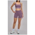 thumbnail image 3 of Top-kevin Women 2 Piece Workout Sets High Waisted Tummy Control Biker Shorts Halter Padded Tank Tops, 3 of 7