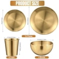 thumbnail image 4 of 24 Pcs 304 Stainless Steel Dinner Set Include 7 Inch 10 Inch Stainless Steel Plates Bowls and Cups Reusable Metal Utensils Dinnerware for Home Outdoor Picnic Kitchen Gold, 4 of 7