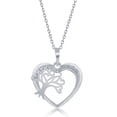 thumbnail image 2 of TheJewelryHut Fancy Designer Sterling Silver 'I Love u Mom' Heart w/ Tree of Life Charm Necklace, 2 of 2