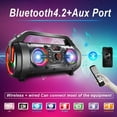 thumbnail image 2 of Portable Bluetooth Speaker with Subwoofer, Wireless Speakers with Booming Bass, FM Radio, RGB Lights, EQ, Stereo Sound, 10H Playtime, 30W Loud Speaker for Home, Outdoor, Party, Travel, Camping, Gifts, 2 of 4
