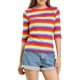 thumbnail image 1 of Disfraz de Día de San Patricio Allegra K Camiseta ajustada Cuello redondo Mangas en el codo Multicolor S, 1 of 6