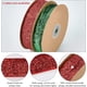thumbnail image 4 of Rollo de cinta de raso con lentejuelas de 20 yardas × 1 pulgada de largo para envolver regalos de boda, lazos para el cabello, arreglos florales y decoración del hogar (rojo y verde)., 4 of 9