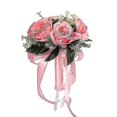 thumbnail image 1 of Wedding Artificial Flowers Bouquet Bride Bouquets Fake Rose Holding Hnad Flowers, 1 of 5