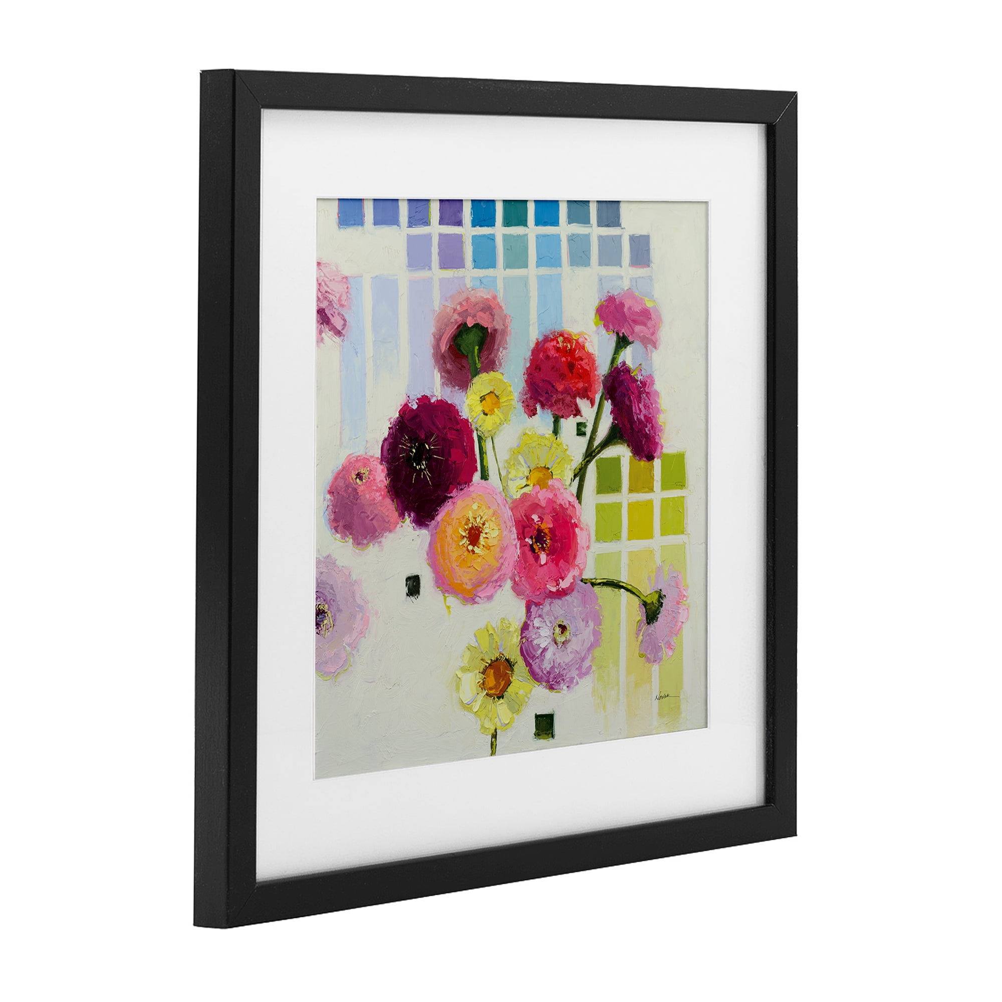 Stupell Industries Color Chart Pastel Bloom Study Black Framed Print Under Glass, design by Shirley Novak