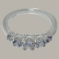 thumbnail image 4 of LBG British Made 10k White Gold Natural Tanzanite Womens band Ring - 33 size options - Size 10, 4 of 6