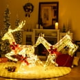 thumbnail image 1 of Gymax Christmas Lighted Reindeer w/ LED Lights and Red Bows Stakes, 1 of 9
