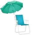 thumbnail image 3 of Tcbosik Beach Chair with Umbrella for Outdoor, Heavy Duty Folding Chair, Lightweight Camping Chair, Mint Green, 3 of 9