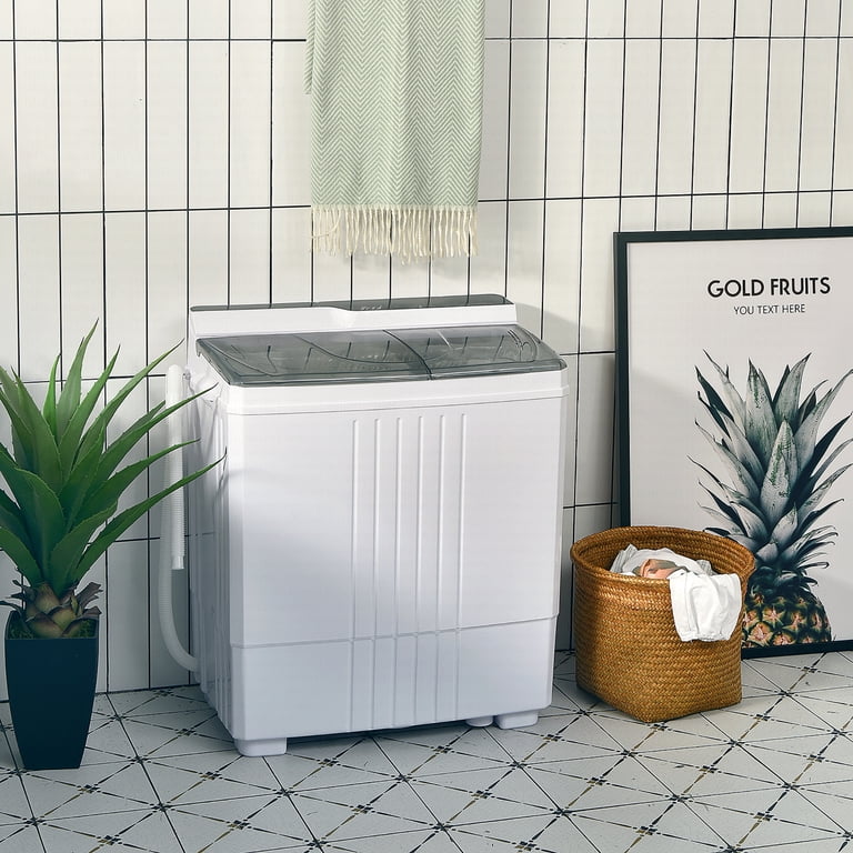 Costway 21 LBS Portable Mini Twin Tub Washing Machine Drain Pump