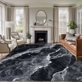 thumbnail image 3 of 8x10 Washable Area Rug, Abstract Art Non-Slip Extra Large Rectangle Rug for Living Room Bedroom, Dark Gray Marble Texture Modern Simple Indoor Floor Mat for Home Decor, 3 of 9