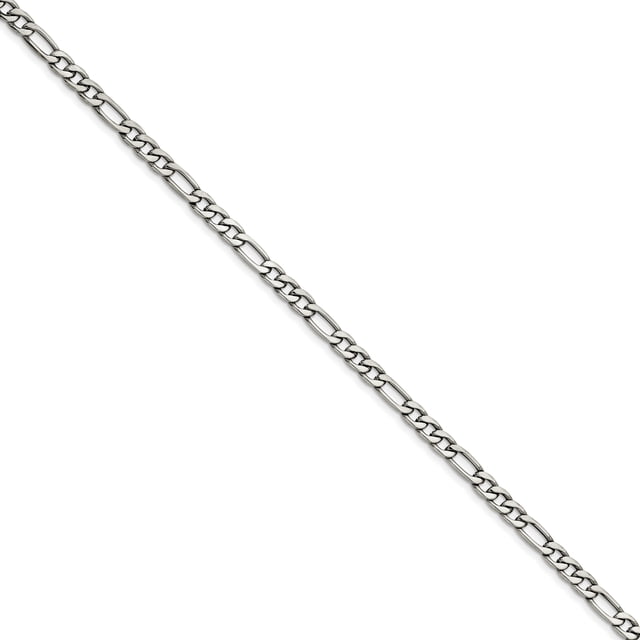 Stainless Steel 6.3mm 20 Inch Figaro Chain Necklace Pendant Charm