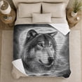 thumbnail image 5 of Gray Wolf in Misty Forest Wilderness Gothic Motif Flannel Blanket for Sofa Couch Bed Bedroom Home Decor Christmas Gift for Holiday Lovers Cozy Room Accent Soft Cozy Warm Accent, 5 of 9