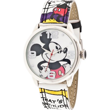 Mickey Mouse Wrist Watch - Disney Women's Mickey Mouse Comic Strip Watch