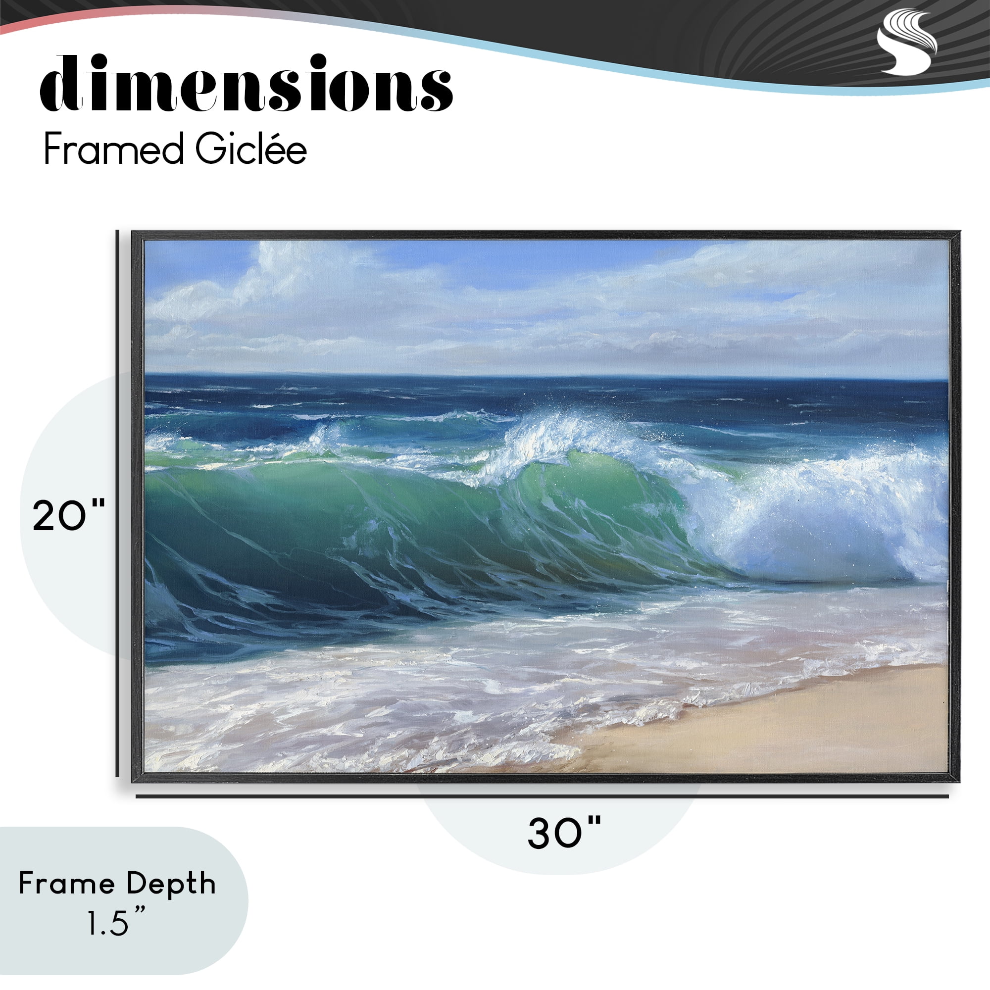 Stupell Industries Content Beach Waves Shore Black Framed Giclee Art, design by Dimitri Sirenko