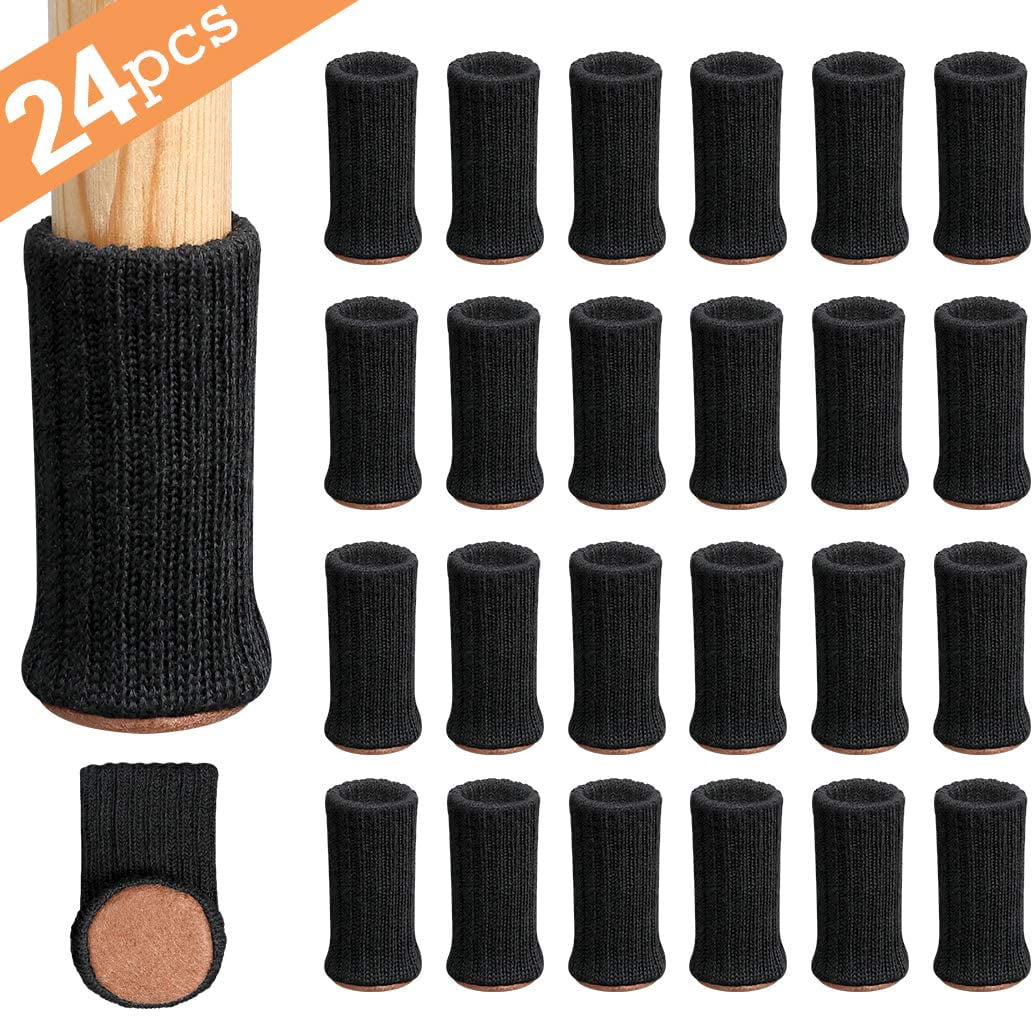 24PCS Knitted Non-Slip Chair Table Leg Socks Furniture Pad Cover Floor Protector 