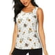 thumbnail image 1 of Balery Bees And Flowers Camiseta sin mangas estampada ligera para mujer, tops de entrenamiento sin mangas, camisetas de yoga transpirables de secado rápido.-Small, 1 of 7