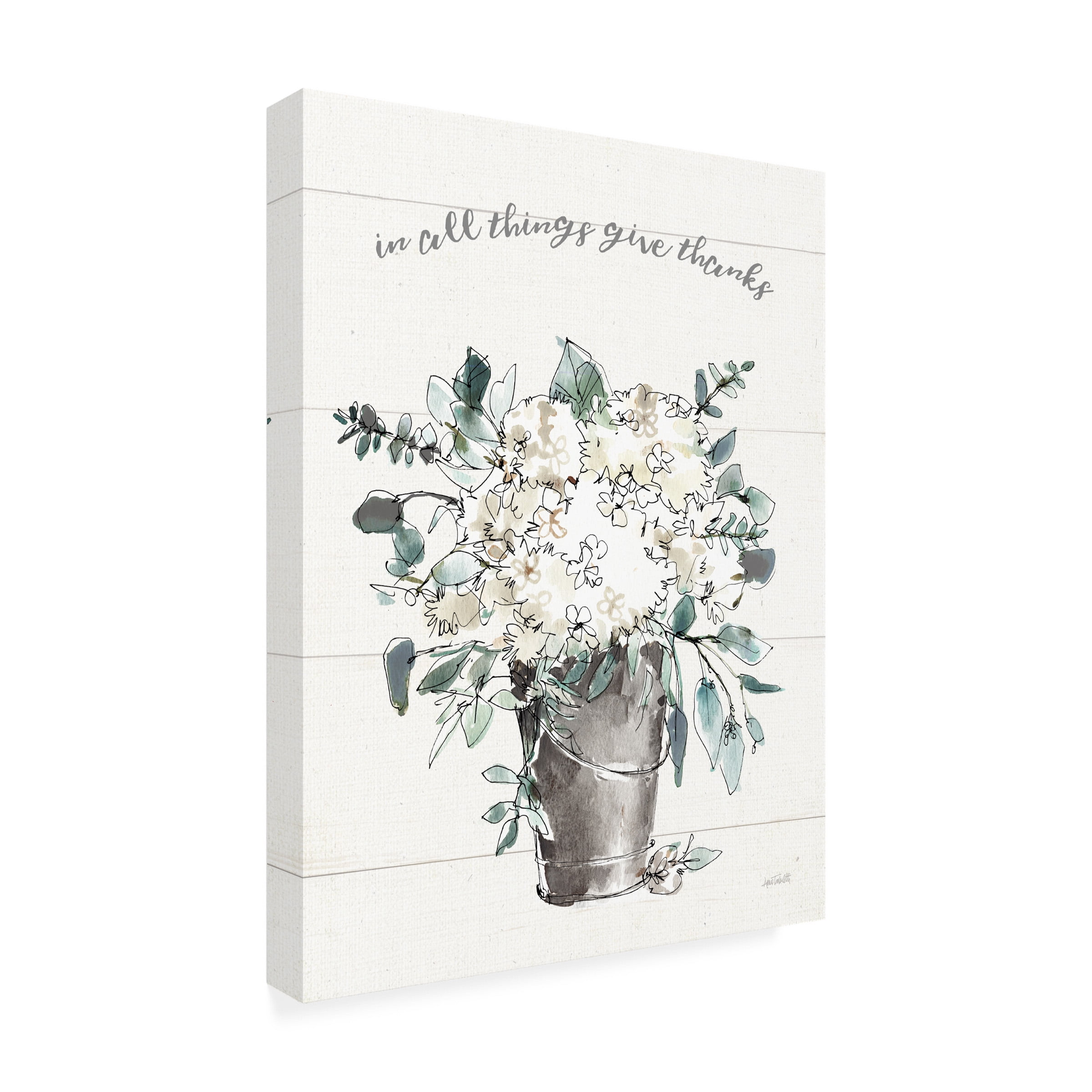 Anne Tavoletti 'Modern Farmhouse V Give Thanks' Canvas Art