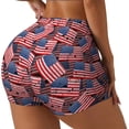 thumbnail image 2 of Fotbe America Flags1 Seamless Shorts, Womens Workout Shorts High Waist Stretch Booty Short for Gym/Yoga/Running/Biking-X-Large, 2 of 9