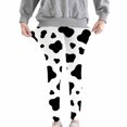 thumbnail image 5 of Lutiedan Cow Print Legging for Girls High Waisted Athletic Workout Pants Casual Full Length Running Leggings Size 3-8, 5 of 7