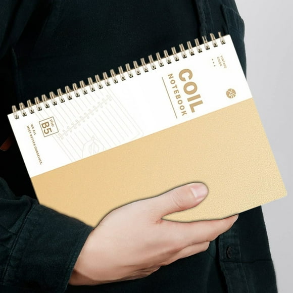 Cuaderno B5 grueso para tomar notas con encuadernación de espiral abatible, bloc de escritura de alta capacidad para uso en la oficina, suministros profesionales para tomar notas con cubierta de plás