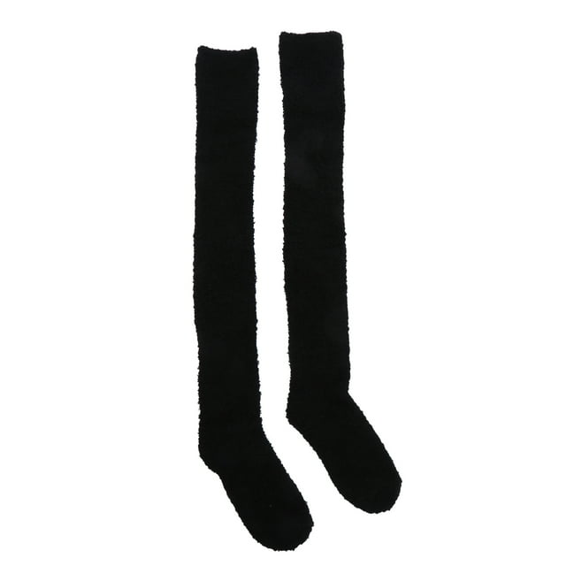 KAKOWELY 1Par Medias Altas Negras De Coral Fleece Para Regalo En Temporada Fría