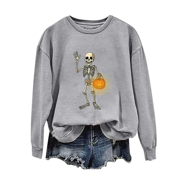 Halloween Sweatshirt Women Horror Movie Pumpkin Cat Graphic Sweatshirts Halloween Shirts Fall Crewneck Tops