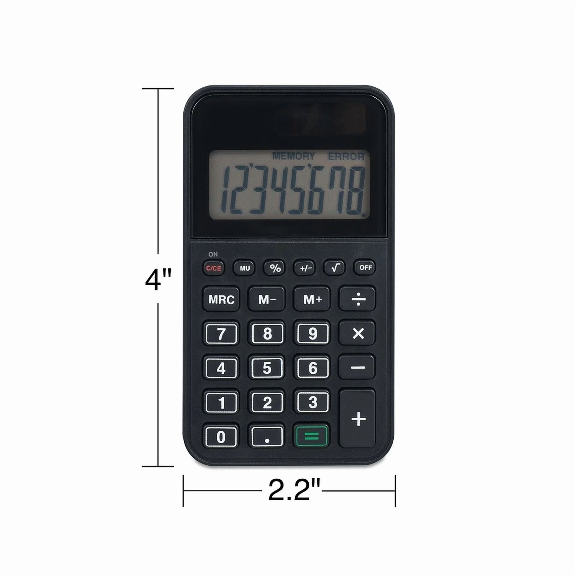 CRESTIN- Staples 8-Digit Solar And Battery Basic Pocket Calculator Black 3/Pack