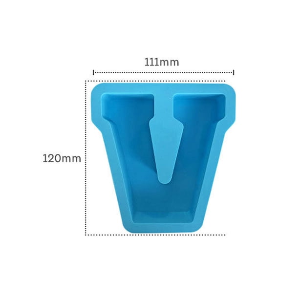 Hornada Molde de silicona azul con letras del alfabeto para repostería,velas,cera,jabón y manualidades con resina (1 pieza) Rkxzt