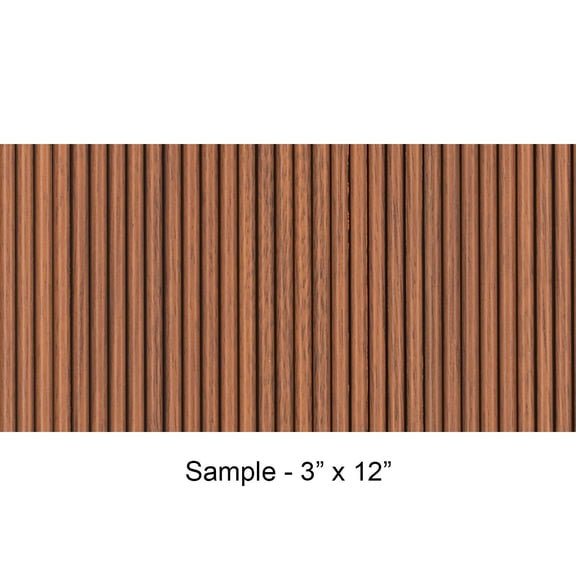 MG-2010 Rounded Mini Wood Slat Walls Sample 3 in x 12 in, Mahogany - 1 Piece
