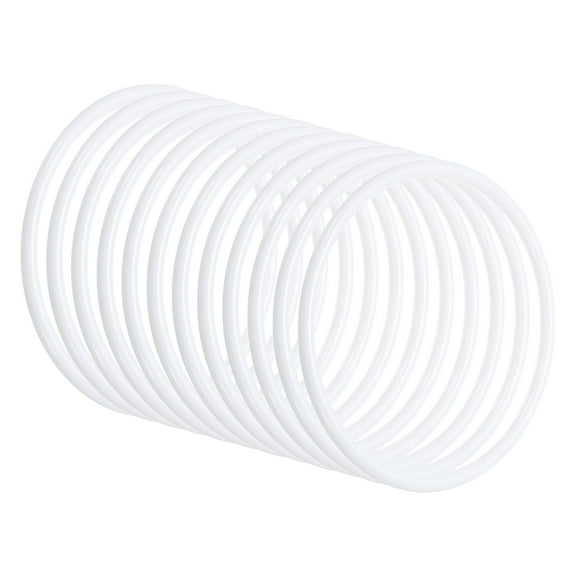Uxcell 4 Inch Dream Catcher Rings, 30 Pcs Plastic Macrame Wreath Floral Round Ring Hoop, White
