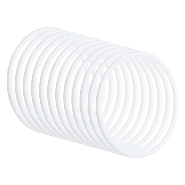Unique Bargains 4 Inch Dream Catcher Rings, 30 Pcs Plastic Macrame Wreath Floral Round Ring Hoop, White