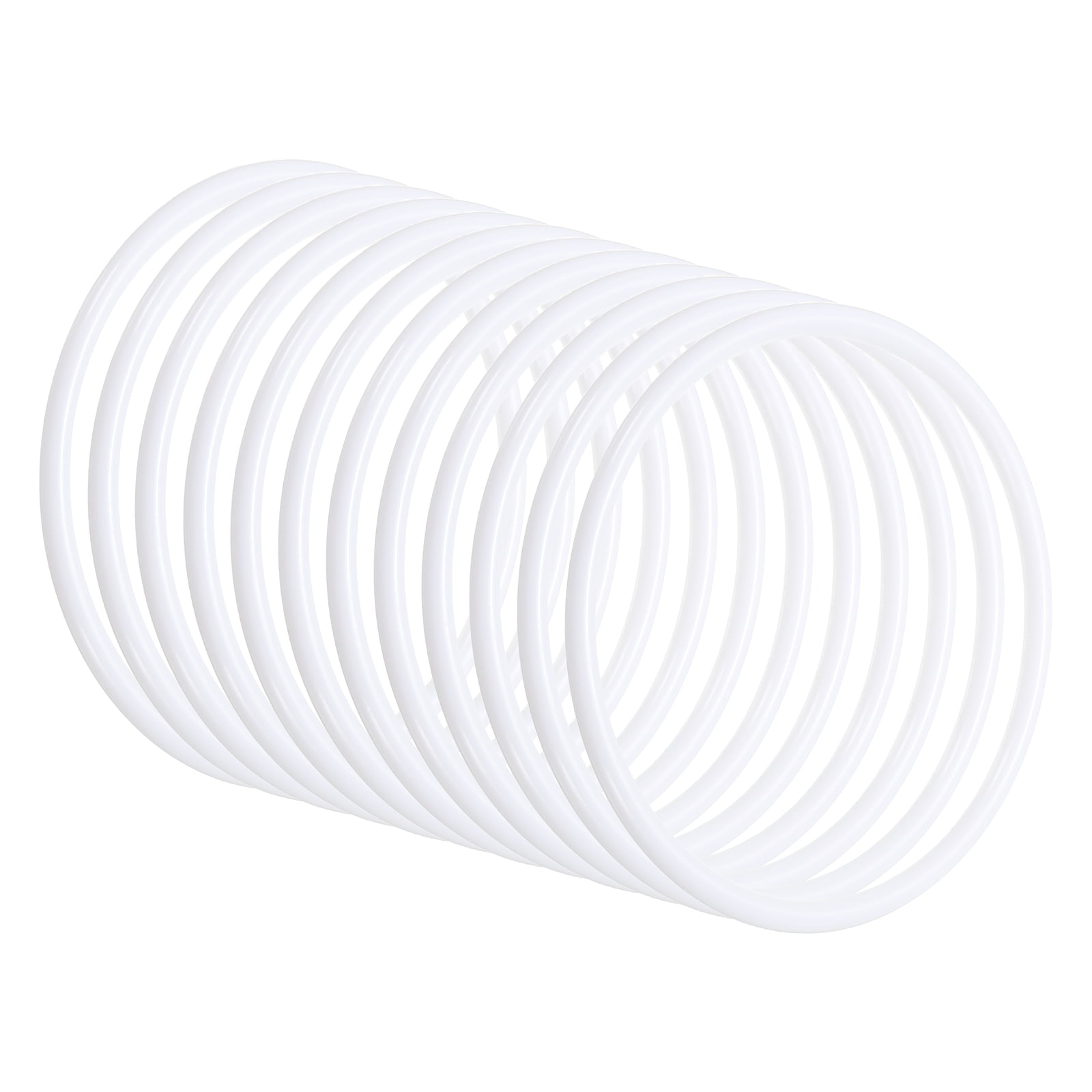 Uxcell 4 Inch Dream Catcher Rings, 30 Pcs Plastic Macrame Wreath Floral Round Ring Hoop, White