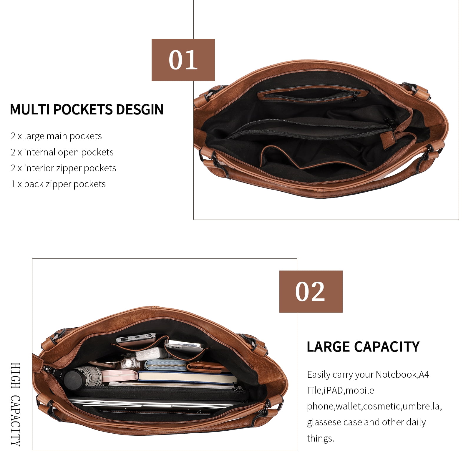 KL928 Large Handbags for Women PU Leather Ladies Hobo Bag Crossbody Bags Gifts for Women