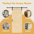 thumbnail image 5 of 48" x 84" Height Modern Sliding Barn Door Pine Paintable Closet Pantry Door with Installation Hardware Kits, 5 of 10