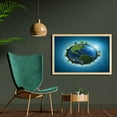thumbnail image 2 of Earth Wall Art with Frame, Planet Covered with Blue Seas and Forest Continents Trees Greenery Nature, Printed Fabric Poster for Bathroom Living Room, 35" x 23", Blue Green Pale Blue, by Ambesonne, 2 of 2