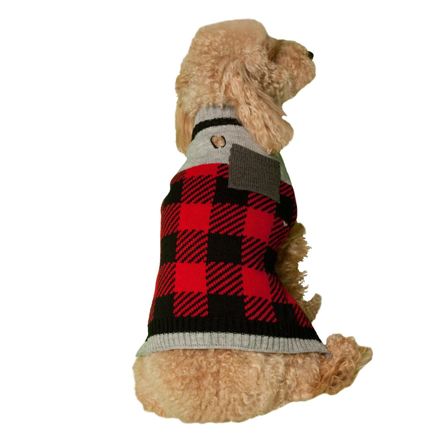 Holiday Time Buffalo Check with Pocket Dog Sweater