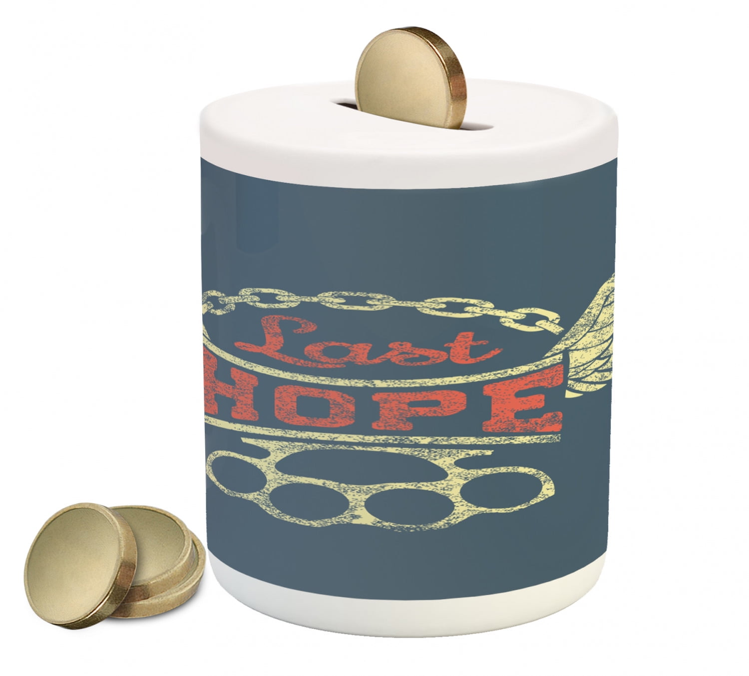 Ceramic with Brass Metallic Finish Parfum Bottle Coin Bank 