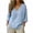 Blue #010, variant on Linen Tops for Women Summer 3/4 Sleeve V Neck Gauzy Shirts Dressy Casual Loose Blouses, 2XL
