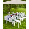 thumbnail image 4 of Fsddascl Light Purple Tulip Outdoor Tablecloth - 60x102 Inch Rectangle Dining Table Cover, Farmhouse Flowers Grey Checkered Waterproof Outdoor Table Cloth with Umbrella Hole & Zipper for Patio, 4 of 7