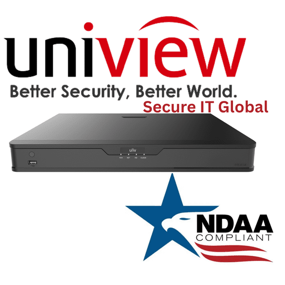Uniview NDAA 16‑Channel 4K Hybrid Recorder – HDMI 4K, 2× SATA (20 TB), Smart Analytics, ONVIF – From Secure IT Global