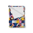 thumbnail image 2 of Geometric Soft Flannel Fleece Throw Blanket, Colorful Abstract Circles Formed of Curved Stripes in Continuous Pattern, Cozy Plush for Indoor and Outdoor Use, 50" x 60", Multicolor, by Ambesonne, 2 of 5