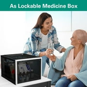 2-PCS Medicine Lock Box with Code, Medical Storage Organizers for Home Safety, Fridge Food, Snacks, and Phone, Black