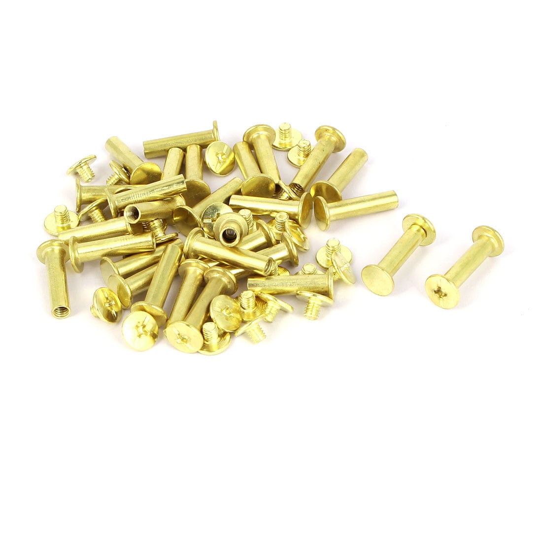5mmx20mm Brass Plated Chicago Screws Binding Posts Docking Rivet 30pcs
