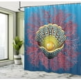 thumbnail image 5 of Ambesonne Pearls Shower Curtain, Coral Nautical Art, 69"Wx84"L, Blue Red Yellow, 5 of 5