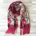 thumbnail image 2 of Foulards pour Femmes Hiver Chauds Russe Babouchka Foulard pour Femmes Châle Foulard Wrap Traditionnel Rétro Style Ukraine Imprimé à Franges Longs Foulards Châles Wrap pour Femmes Formel Châles Wrap Chauds pour Femmes, 2 of 2