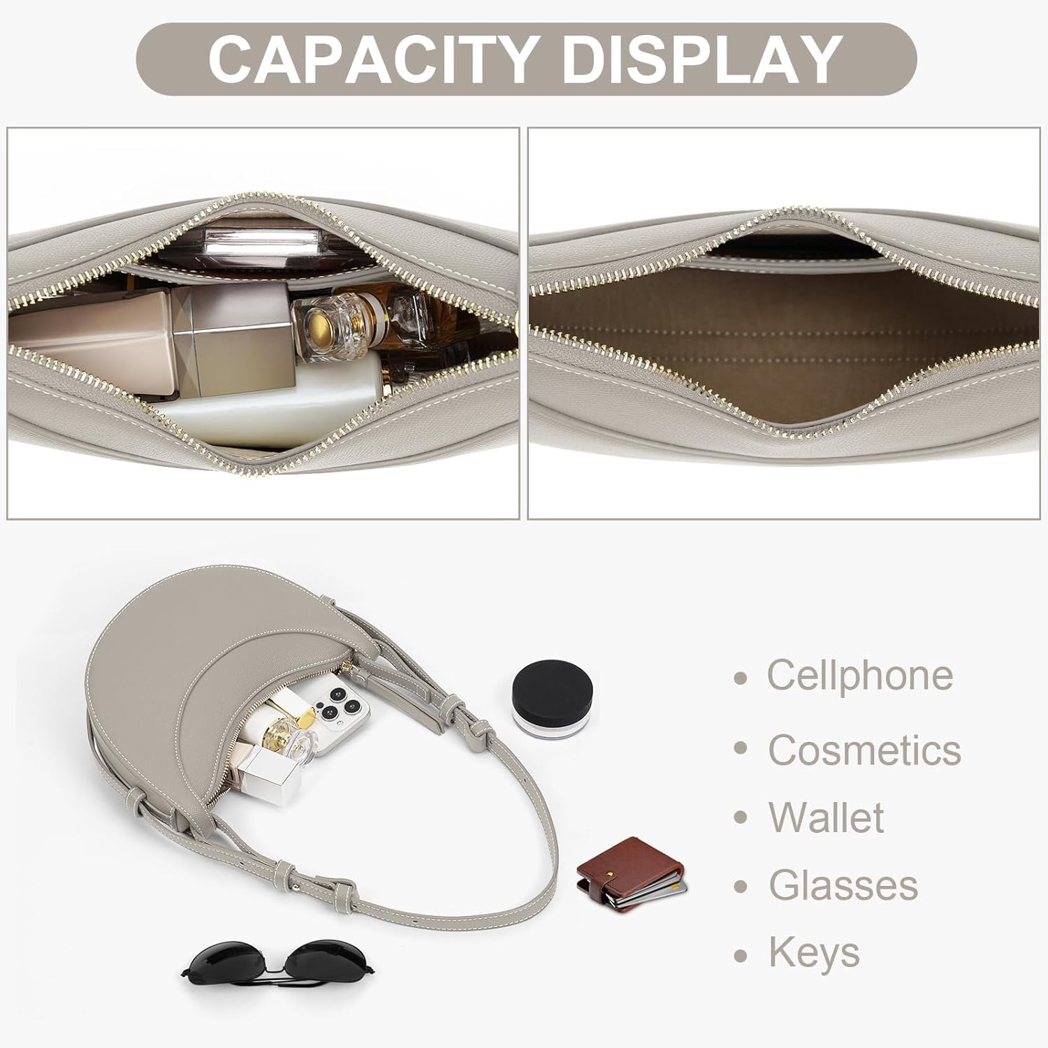 Saddle Bag for Women Shoulder Bag Crescent Purse Trendy Crossbody Bag Hobo Handbag