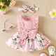 thumbnail image 5 of Gibobby Mameluco niño sin mangas con estampado de flores para niñas pequeñas, mono recién nacido con diademas para niños, ropa(Rosa, 9-12 Meses), 5 of 5