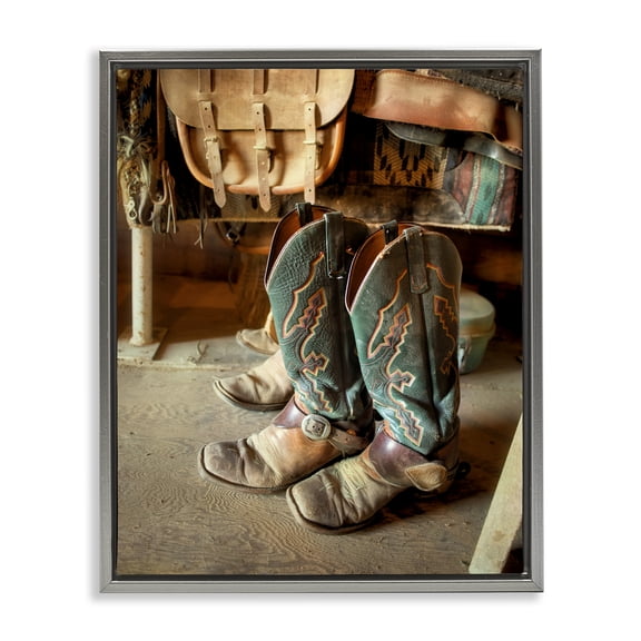 Stupell Industries Eclectic Rustic Western Photography Gray Floating Frame Canvas Art, 25 x 31, by Lisa Dearing