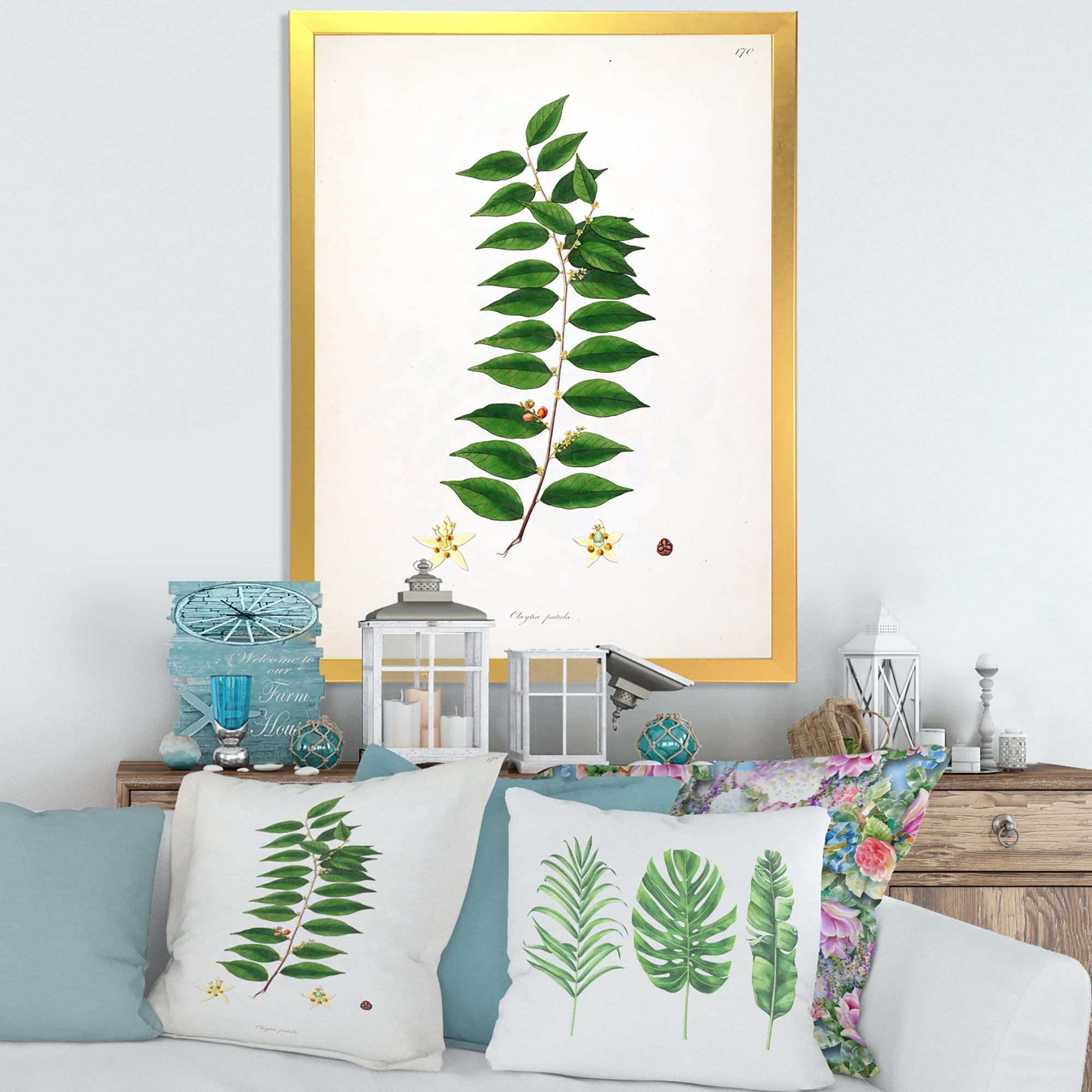 Designart 'Ancient London Plants VI' Farmhouse Framed Art Print