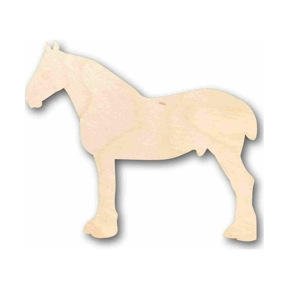 Unfinished Wood Clydesdale Horse Silhouette - Craft- up to 46" DIY 14" / 1/2"