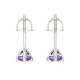 thumbnail image 4 of Clara Pucci 0.5 ct Brilliant Round Cut Studs VVS1 Genuine Conflict free Purple Alexandrite Solid 14K White Gold Designer Everyday Earrings Screw back, 4 of 5